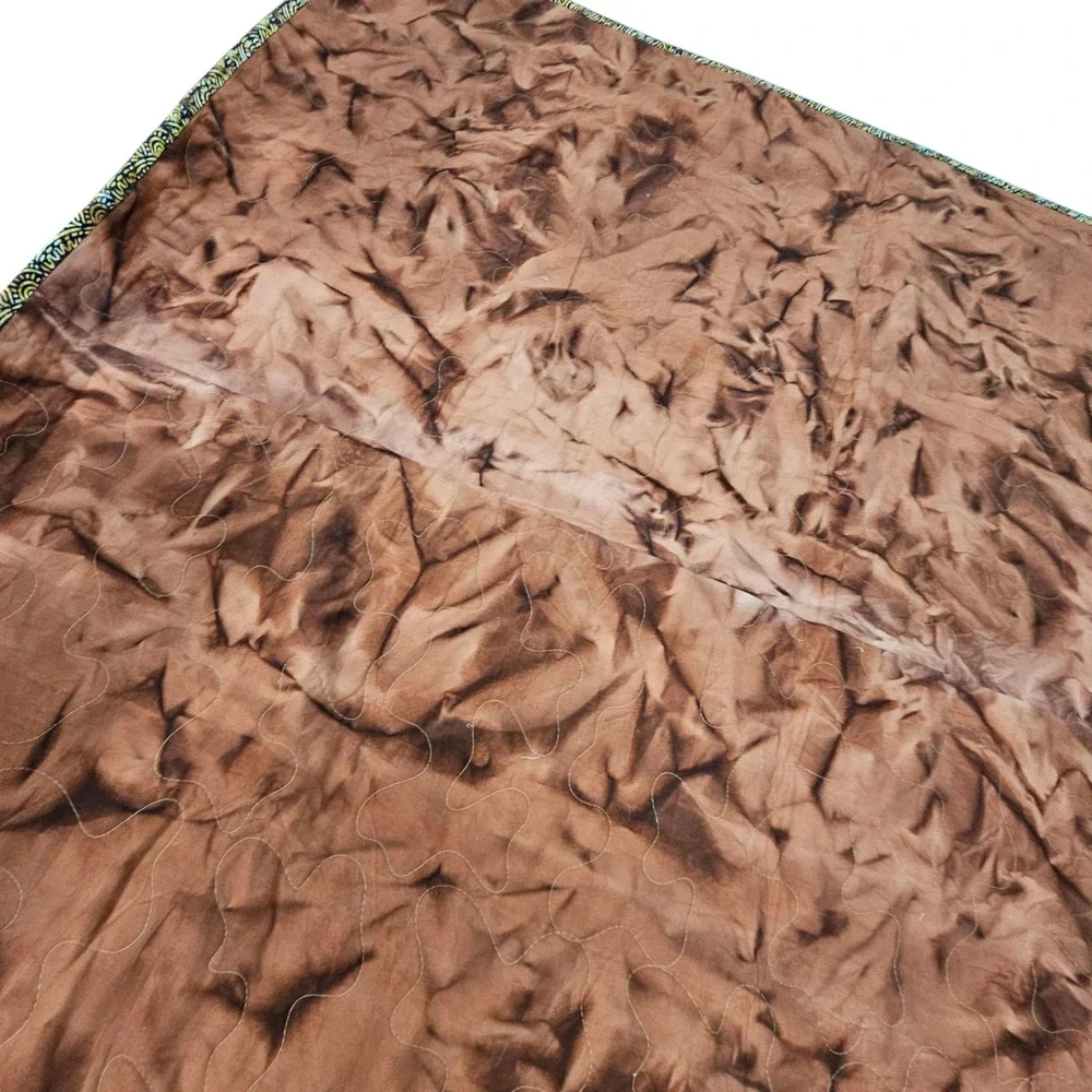 Handmade Log Cabin Quilt Blanket Rustic Farmhouse Brown Throw‎ Grandma Cottage